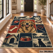 Dog Kennel Portrait Grid area rug shown in a foyer