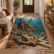Coastal Anchor Seascape area rug shown in a entryway