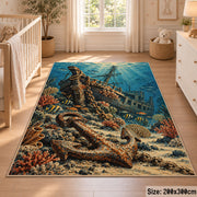 Coastal Anchor Seascape area rug shown in a nursery