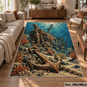 Coastal Anchor Seascape area rug shown in a lounge