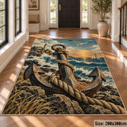 Anchor on Coastal Shore area rug shown in a foyer