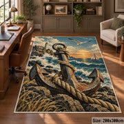 Anchor on Coastal Shore area rug shown in a home office