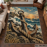 Anchor on Coastal Shore area rug shown in a living room