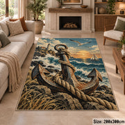 Anchor on Coastal Shore area rug shown in a sitting room