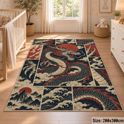 Dragon Mythology Collage area rug shown in a nursery