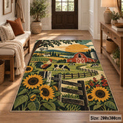 Sunflower Countryside Farm area rug shown in a entryway