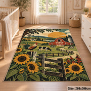 Sunflower Countryside Farm area rug shown in a nursery