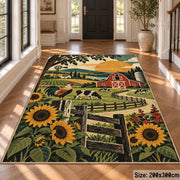 Sunflower Countryside Farm area rug shown in a foyer