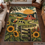 Sunflower Countryside Farm area rug shown in a living room