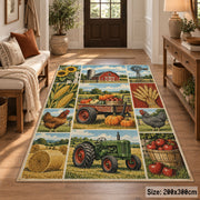 Harvest Barnyard Patchwork area rug shown in a entryway