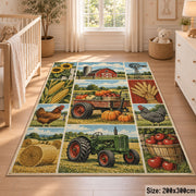 Harvest Barnyard Patchwork area rug shown in a nursery