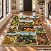 Harvest Barnyard Patchwork area rug shown in a foyer
