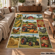 Harvest Barnyard Patchwork area rug shown in a lounge