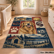 Dog Portrait Country Grid area rug shown in a nursery