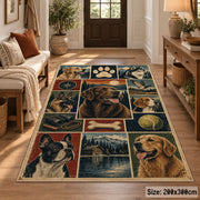 Dog Breed Country Patchwork area rug shown in a entryway