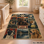 Dog Breed Country Patchwork area rug shown in a nursery