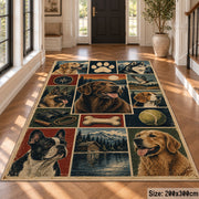 Dog Breed Country Patchwork area rug shown in a foyer