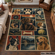 Dog Breed Country Patchwork area rug shown in a living room