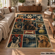 Dog Breed Country Patchwork area rug shown in a lounge