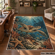 Anchor Rocky Seascape area rug shown in a home office