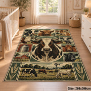Cow Farm Patchwork area rug, view 3