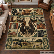 Cow Farm Patchwork area rug, view 6