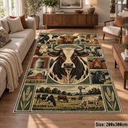 Cow Farm Patchwork area rug, view 7