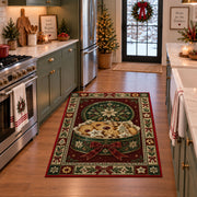 Christmas Cookie Tin Christmas area rug in a holiday kitchen