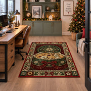 Christmas Cookie Tin Christmas area rug in a home office beside a desk