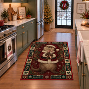 Otter in Santa Suit Christmas area rug in a holiday kitchen