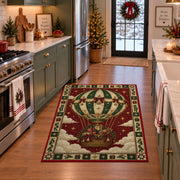 Hot Air Balloon with Gifts Christmas area rug in a holiday kitchen