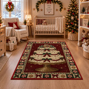 Christmas Layer Cake Christmas area rug in a nursery with a crib