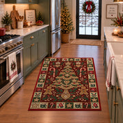 Gingerbread Christmas Tree Christmas area rug in a holiday kitchen