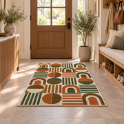Retro Arch Geometric area rug in an entryway