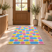 Pastel Pill Pattern area rug in an entryway
