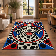 Dalmatian Firefighter Portrait firefighter rug in a home office beside a desk
