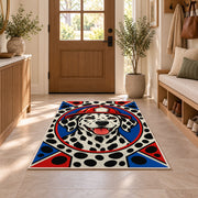 Dalmatian Firefighter Portrait firefighter rug in an entryway