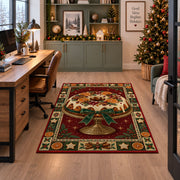 Glazed Christmas Fruitcake Christmas area rug in a home office beside a desk