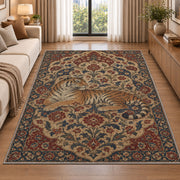 Persian Style Tiger tiger rug in a living room beside a sofa
