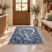 Blue and White Porcelain Tiger tiger rug in an entryway