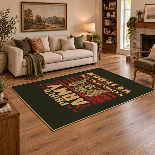 dark bold motorcycle skull vintage biker area rug, styled product view 2