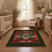 black red rebel biker skull vintage motorcycle area rug, styled product view 3