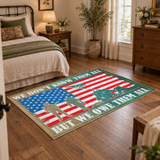 patriotic eagle flag red white blue vintage area rug, styled product view 4