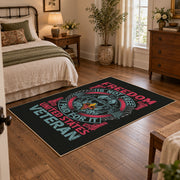 black red winged motorcycle wheel vintage area rug, styled product view 4