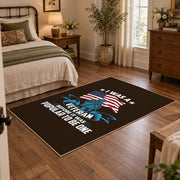 dark patriotic eagle flag freedom vintage area rug, styled product view 4
