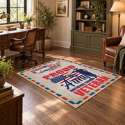 red white and blue patriotic American pride area rug, styled product view 4