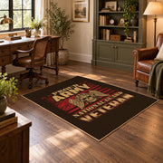 patriotic American biker skull vintage motorcycle area rug, styled product view 5