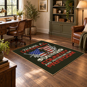 veteran eagle flag patriotic red white blue vintage area rug, styled product view 4