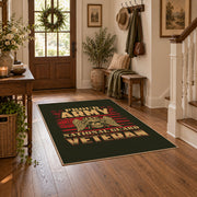 dark bold motorcycle skull vintage biker area rug, styled product view 5