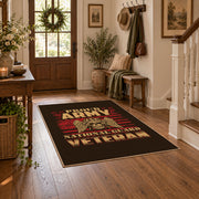 patriotic American biker skull vintage motorcycle area rug, styled product view 6